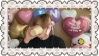 I.N from Stray Kids drinking from a cup decorative stamp